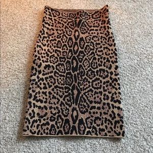BCBG Max Azria Gavin Leopard Print Pencil Skirt
